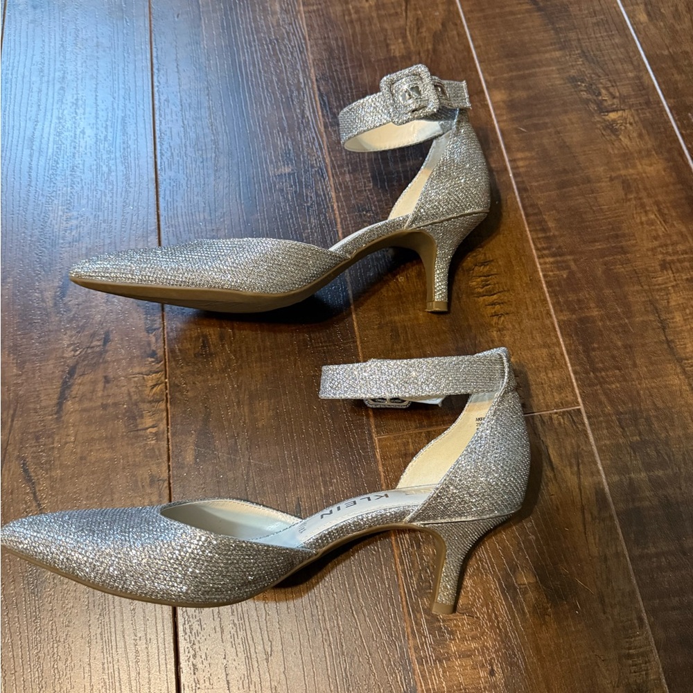 Anne Klein Glittering Silver Heels - Picture 7 of 9